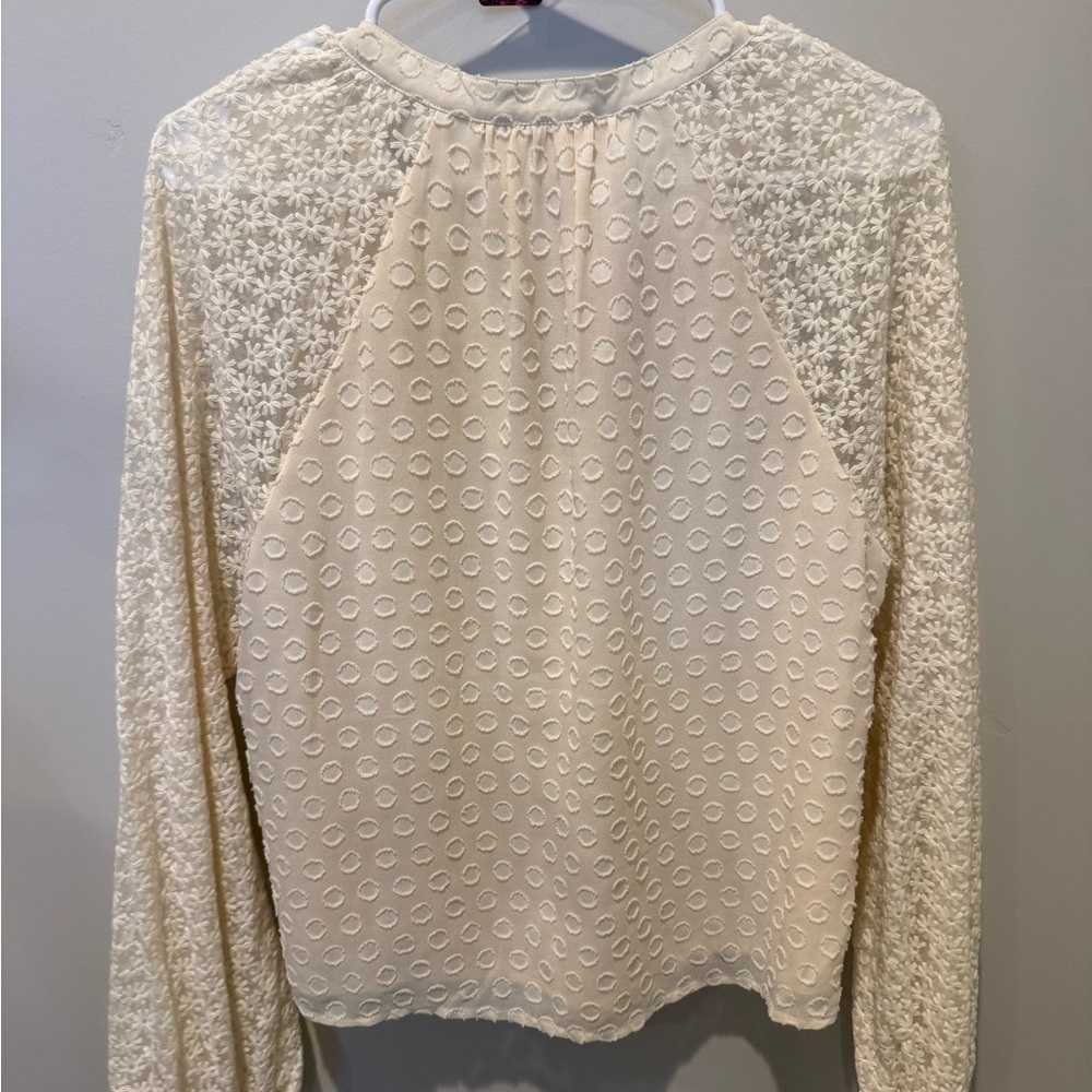 💋Allison Cream Lace Sleeve Women's Top‎ 165 - Picture 4 of 7